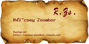 Récsey Zsombor névjegykártya