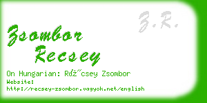 zsombor recsey business card